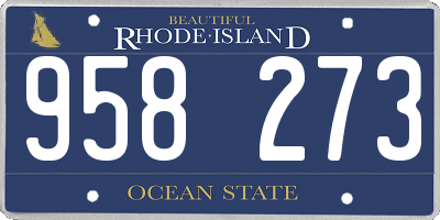 RI license plate 958273