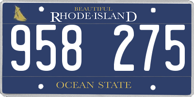 RI license plate 958275