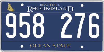 RI license plate 958276