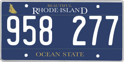 RI license plate 958277