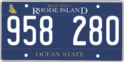 RI license plate 958280