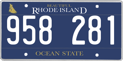 RI license plate 958281