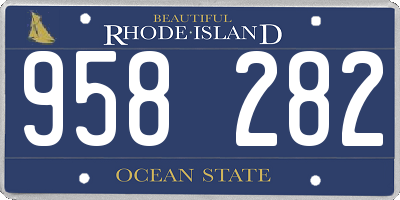RI license plate 958282
