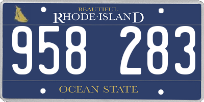 RI license plate 958283