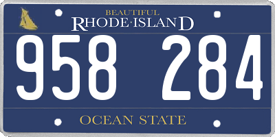 RI license plate 958284