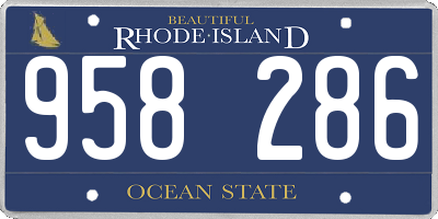 RI license plate 958286