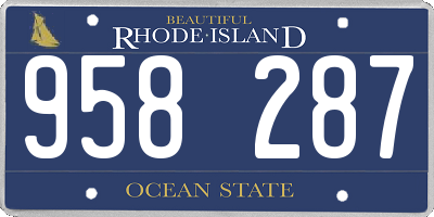 RI license plate 958287
