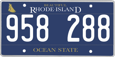 RI license plate 958288