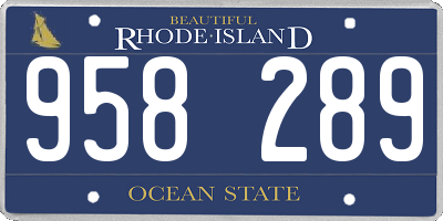 RI license plate 958289