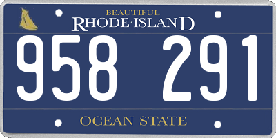 RI license plate 958291