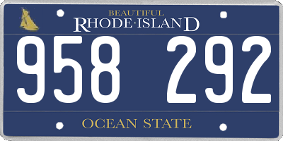 RI license plate 958292