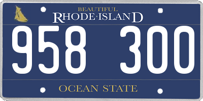 RI license plate 958300