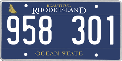 RI license plate 958301