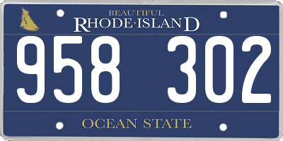 RI license plate 958302