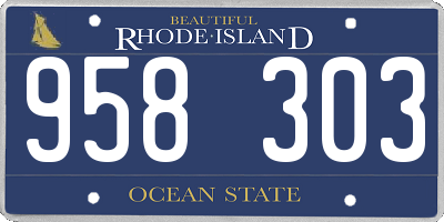 RI license plate 958303