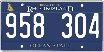 RI license plate 958304