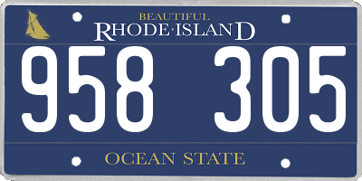 RI license plate 958305