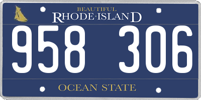 RI license plate 958306