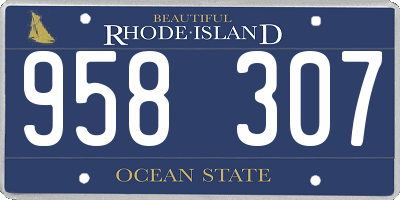 RI license plate 958307