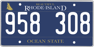 RI license plate 958308