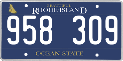 RI license plate 958309