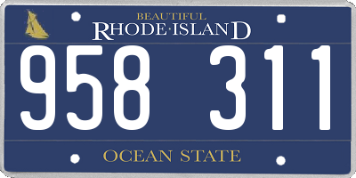 RI license plate 958311