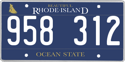 RI license plate 958312