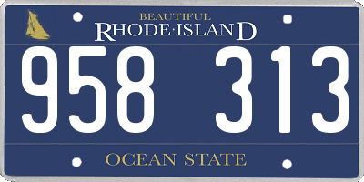 RI license plate 958313