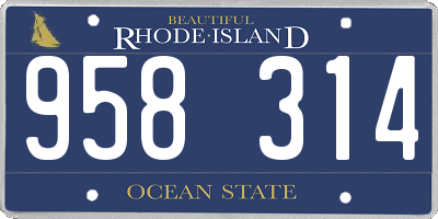 RI license plate 958314