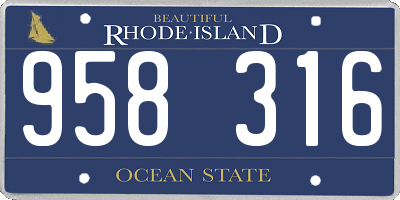 RI license plate 958316