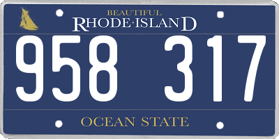 RI license plate 958317