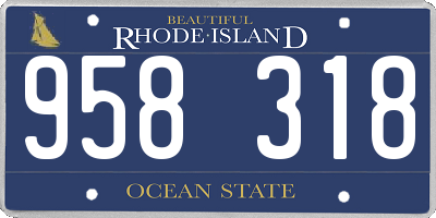 RI license plate 958318