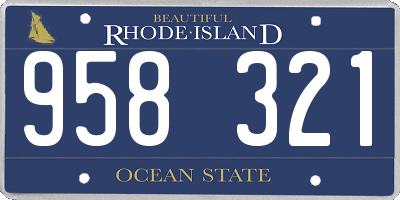 RI license plate 958321