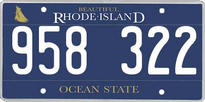 RI license plate 958322