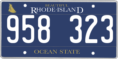 RI license plate 958323