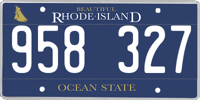 RI license plate 958327