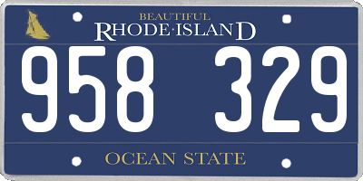 RI license plate 958329