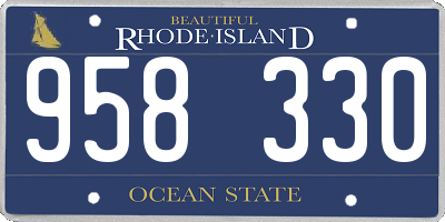RI license plate 958330