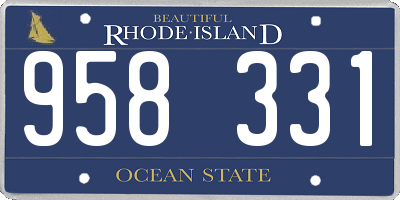 RI license plate 958331