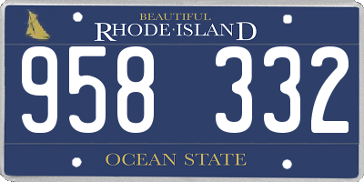 RI license plate 958332