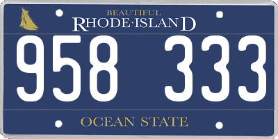 RI license plate 958333