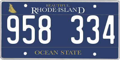 RI license plate 958334