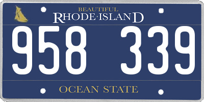 RI license plate 958339