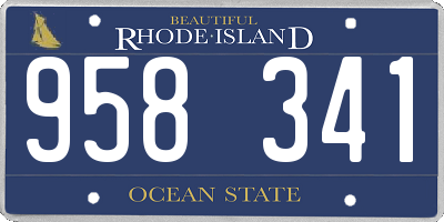 RI license plate 958341