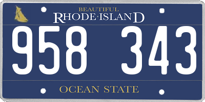 RI license plate 958343