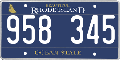 RI license plate 958345