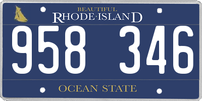 RI license plate 958346