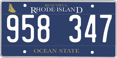 RI license plate 958347