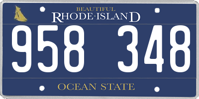 RI license plate 958348