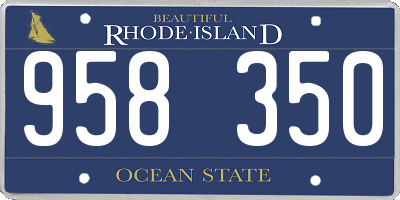 RI license plate 958350